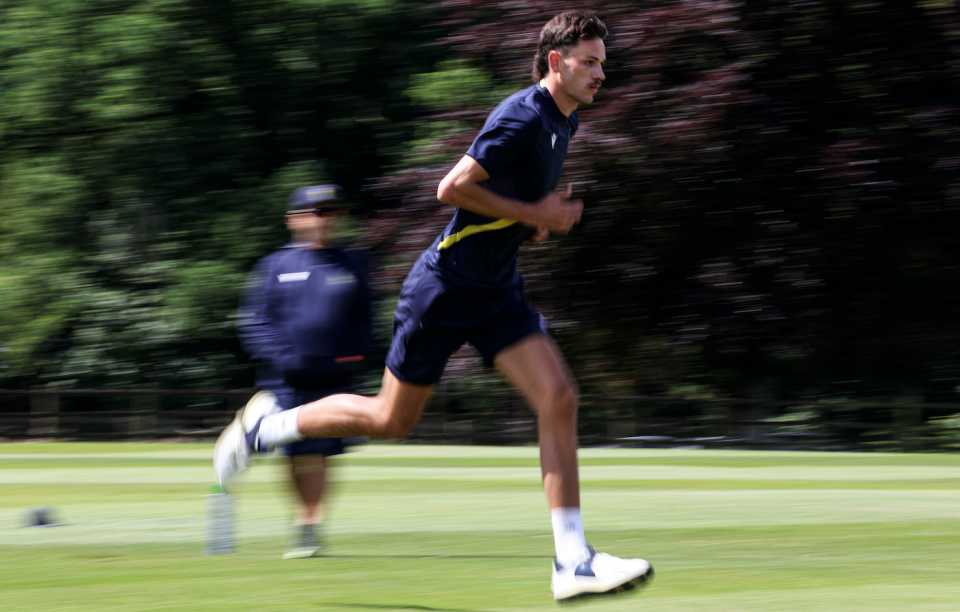 Marco Jansen trains under the eye of bowling coach Piet Botha, Arundel, June 2, 2025
