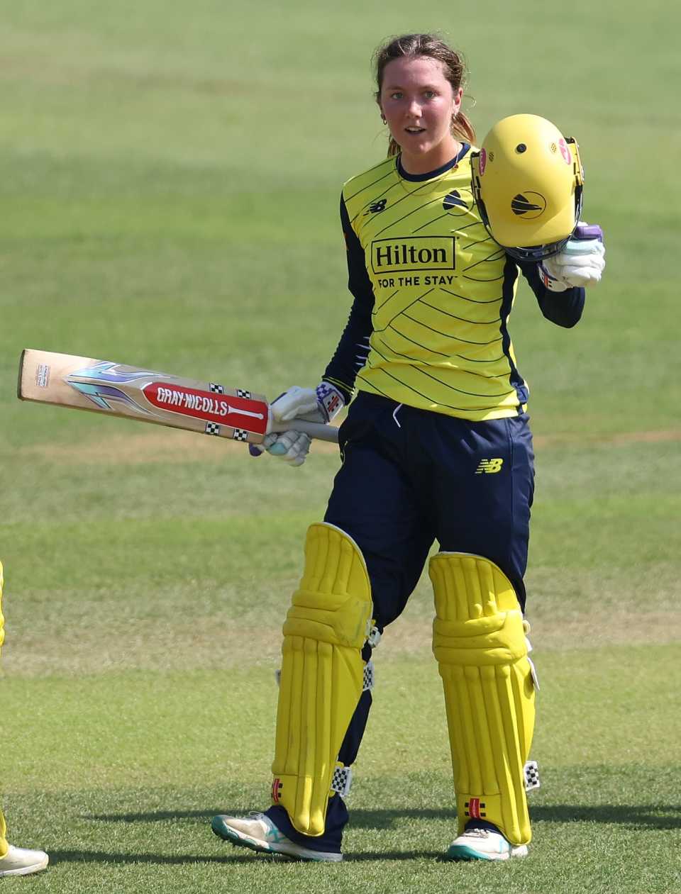 Ella McCaughan celebrates her century, Essex vs Hampshire, Chelmsford, Women's Vitality Blast, June 12, 2025