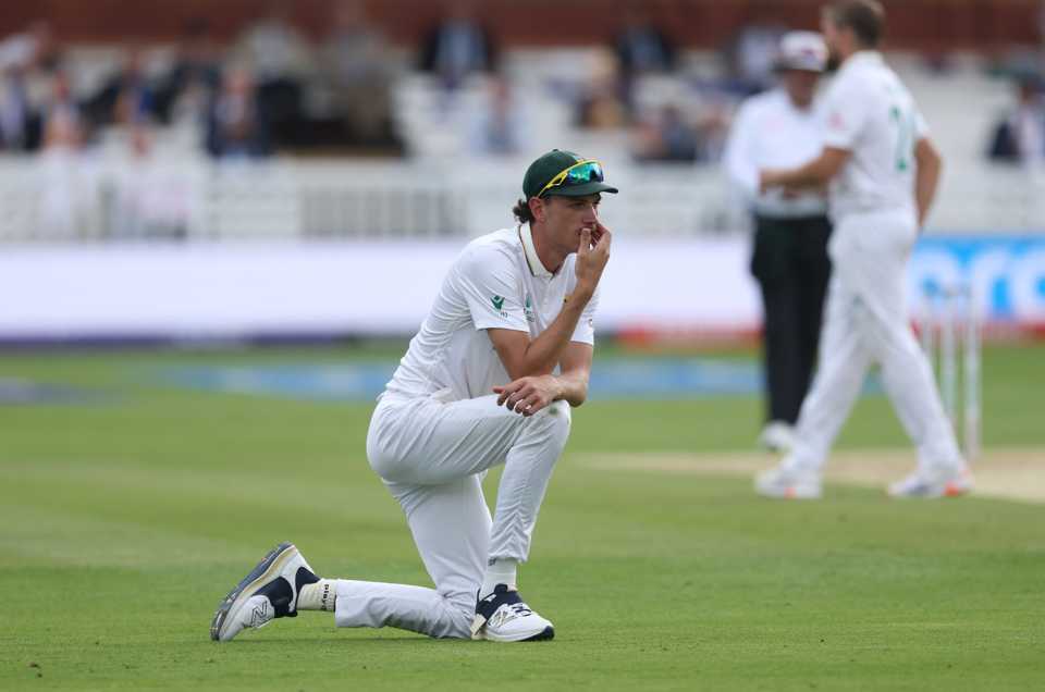 Marco Jansen reacts after dropping Mitchell Starc, Australia vs South Africa, World Test Championship final, 2nd day, Lord's, June 12, 2025