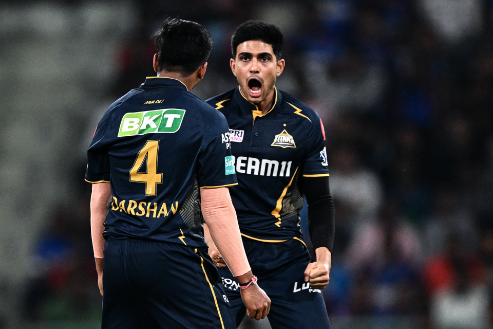 Darshan Nalkande and Shubman Gill celebrate a wicket, Lucknow Super Giants vs Gujarat Titans, IPL 2024, Lucknow, April 7, 2024