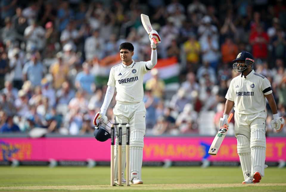 Shubman Gill reached his 140-ball century with his 14th four, England vs India, 1st Test, Leeds, 1st day, June 20, 2025