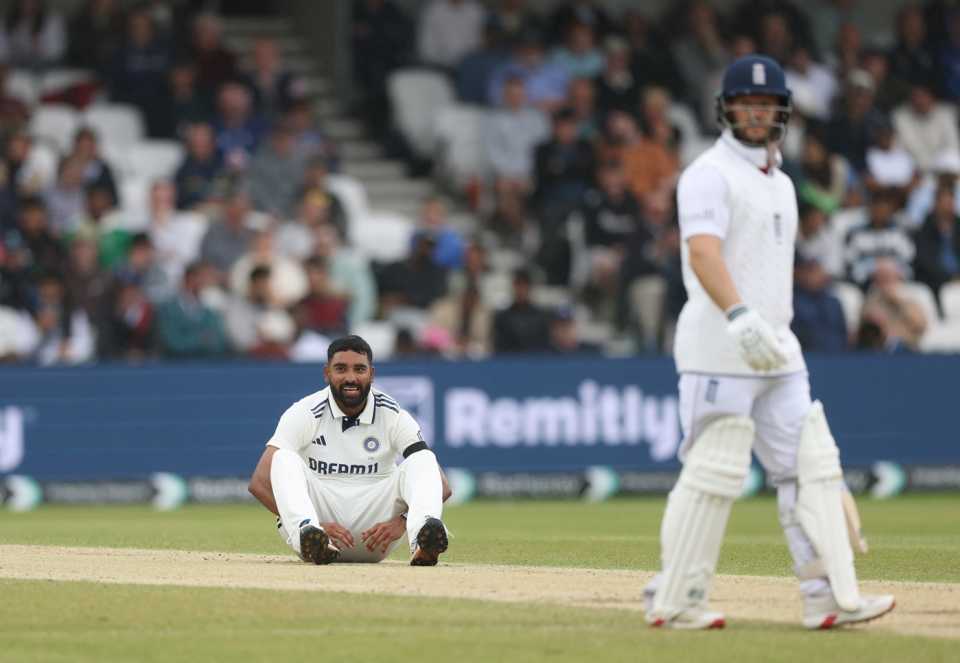 Mohammed Siraj reacts in the field, England vs India, 1st Test, Leeds, 5th day, June 24, 2025