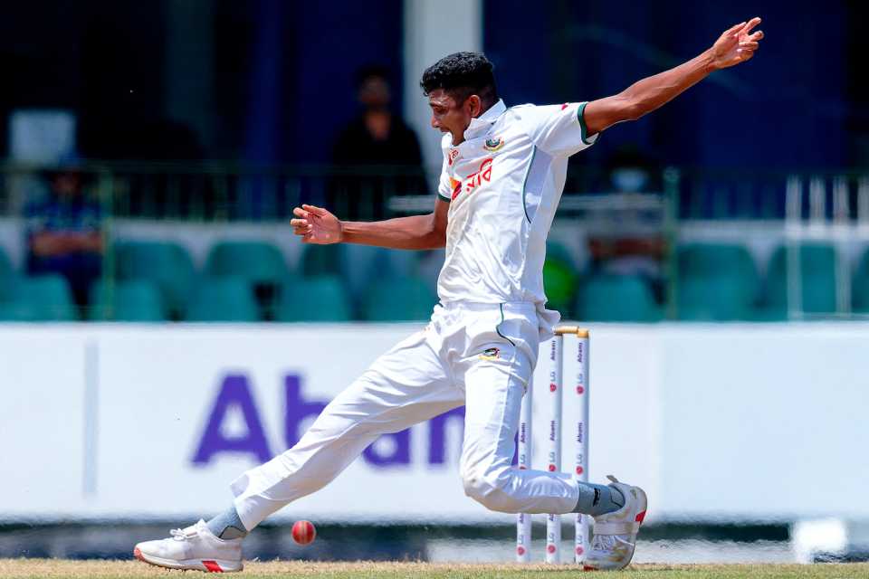 Nahid Rana finished day two with 0 for 54 in 12 overs, Sri Lanka vs Bangladesh, 2nd Test, Day 2, Colombo, June 26, 2025