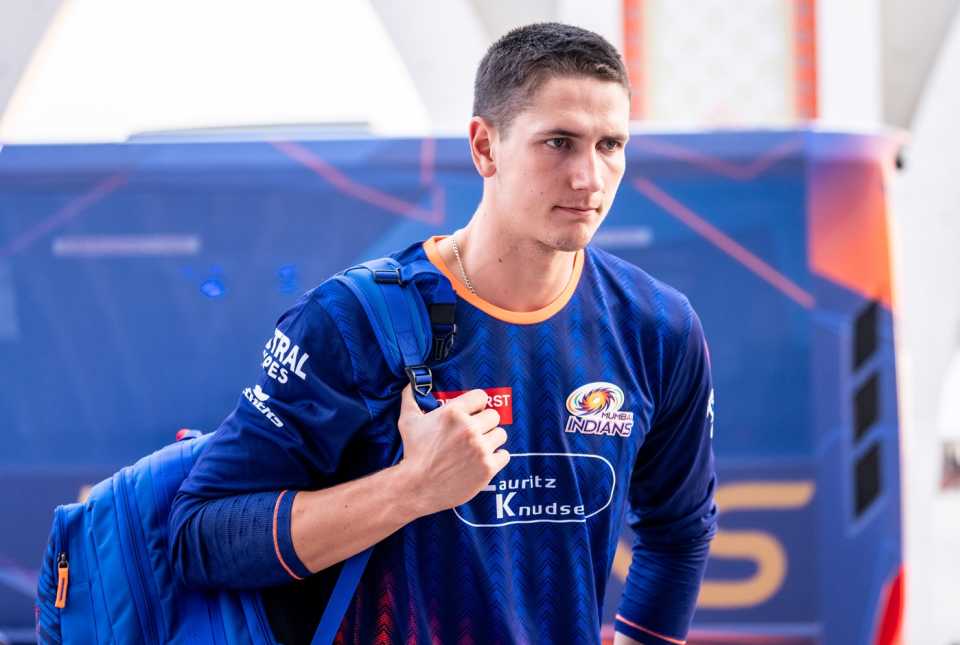 Bevon Jacobs arrives at the Ekana cricket stadium, Lucknow Super Giants vs Mumbai Indians, IPL 2025, Lucknow, April 4, 2025
