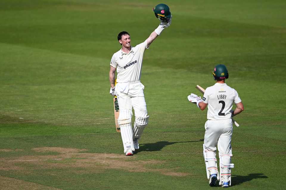 Adam Hose celebrates his double century, County Championship, Division One, Hampshire vs Worcestershire, June 29, 2025