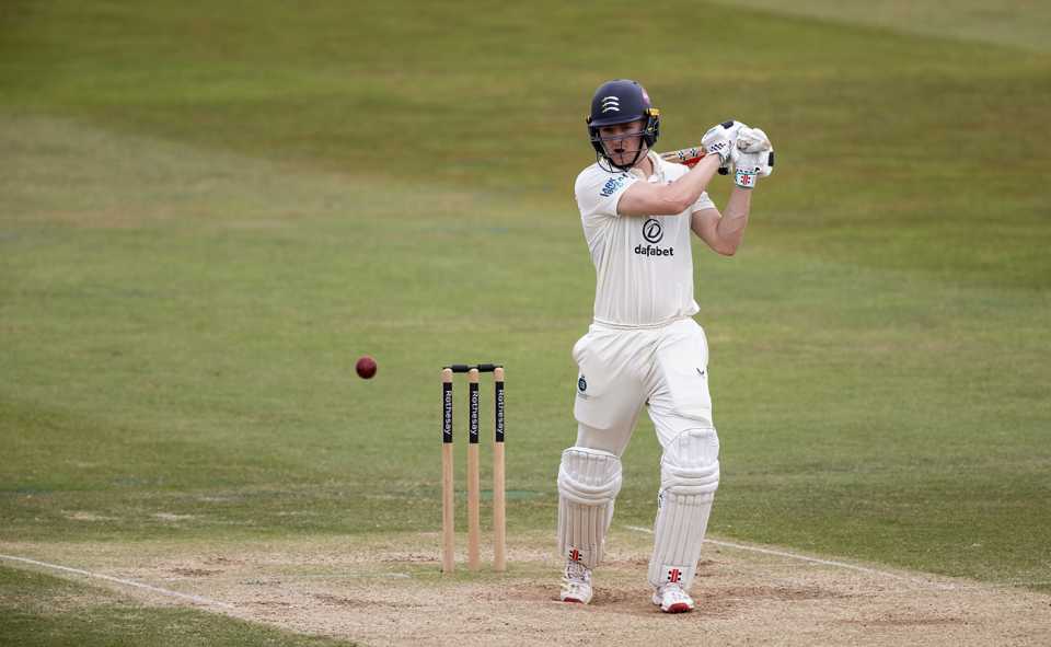 Ben Geddes swats into the off side, Northamptonshire vs Middlesex, County Championship, June 25, 2025