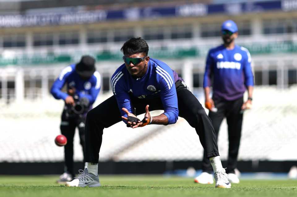 B Sai Sudharsan takes part in a fielding drill, England vs India, 2nd Test, Birmingham, June 30, 2025