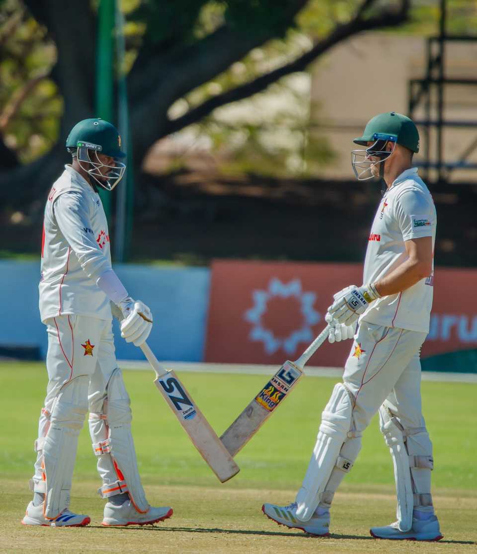 Wellington Masakadza and Craig Ervine put up a half-century stand, Zimbabwe vs South Africa, 1st Test, Bulawayo, 4th day, July 1, 2025