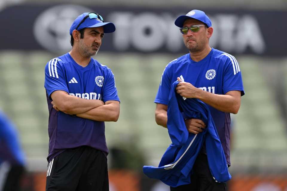 Gautam Gambhir and Ajit Agarkar have a chat, England vs India, 2nd Test, Birmingham, July 1, 2025