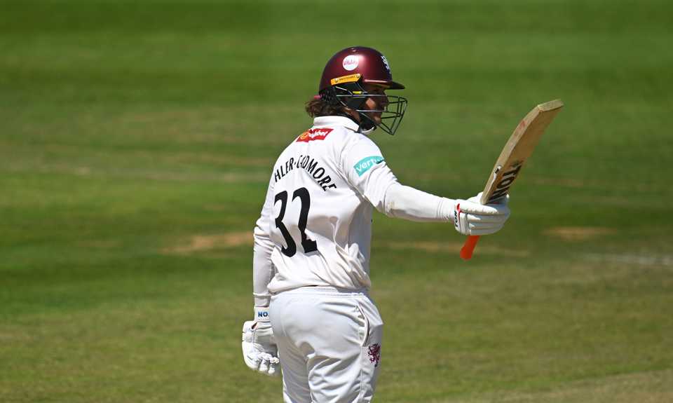 Tom Kohler-Cadmore celebrates his half-century, County Championship, Division One, Somerset vs Nottinghamshire, Taunton, July 02, 2025