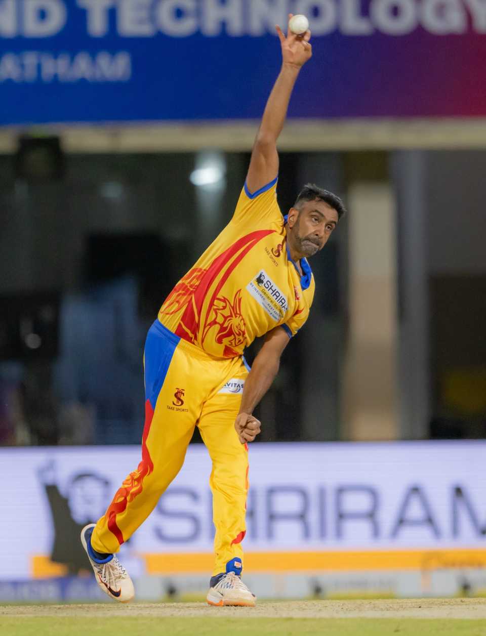 R Ashwin was among the wickets for Dindigul Dragons, Dindgul Dragons vs Trichy Grand Cholas, Eliminator, TNPL 2025, Dindigul, July 2, 2025