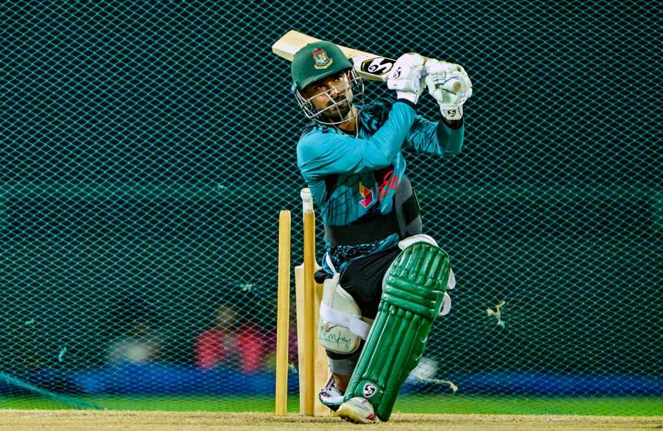 Litton Das hits out at the nets, Pallekele, July 7, 2025