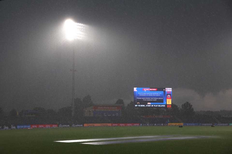 Rain delayed the start of Qualifier 1, Texas Super Kings vs Washington Freedom, Qualifier 1, MLC, Dallas, July 8, 2025