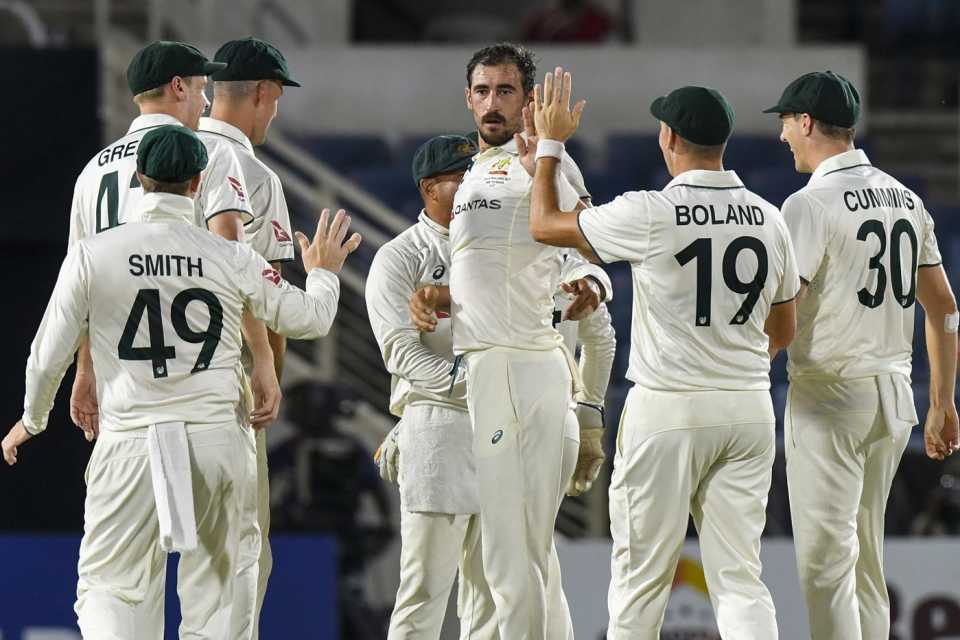 Mitchell Starc struck under lights, West Indies vs Australia, 3rd Test, Kingston, Day 1, July 12, 2025