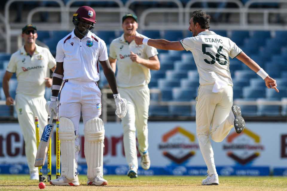 Jayden Seales was last man out as West Indies were routed for 27, West Indies vs Australia, 3rd Test, Kingston, Day 3, July 14, 2025