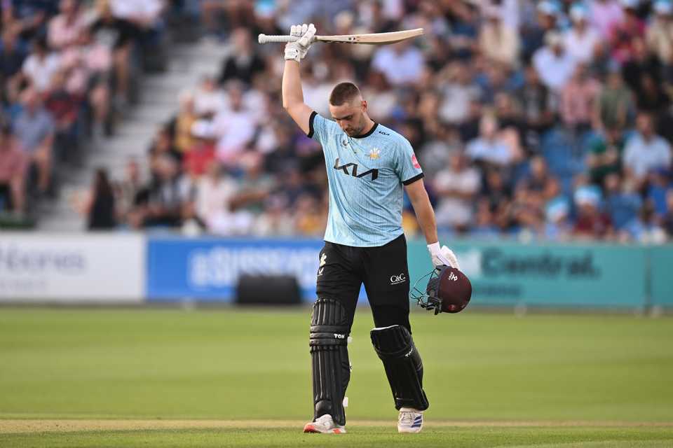Will Jacks notched a century, Sussex vs Surrey, Men's T20 Blast, Hove, July 18, 2025