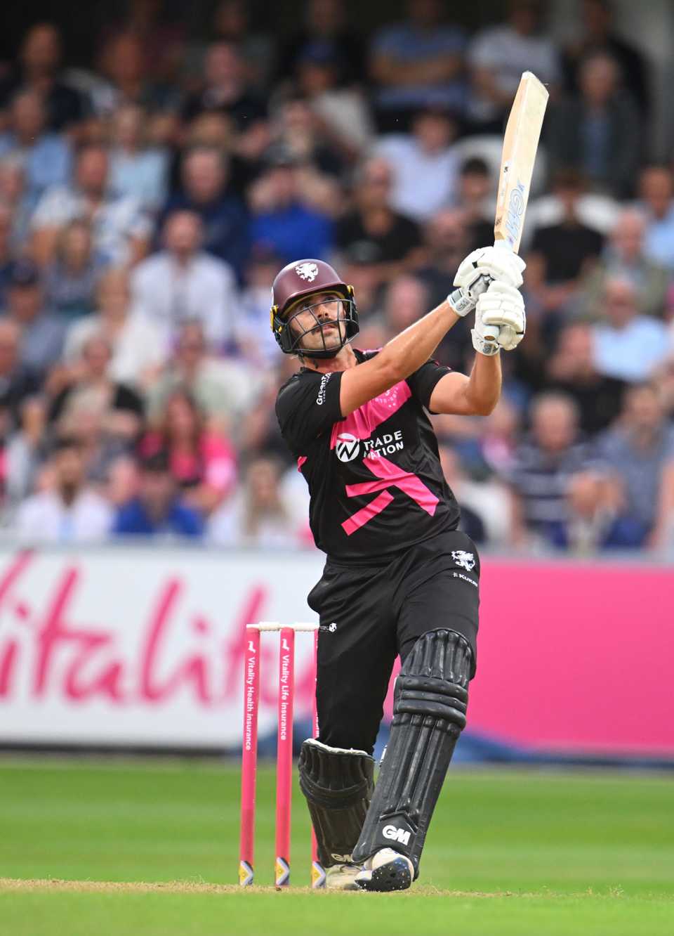 Ben Green launches one during his unbeaten 36 off 22 balls, Somerset vs Gloucestershire, Men's T20 Blast, Taunton, July 18, 2025