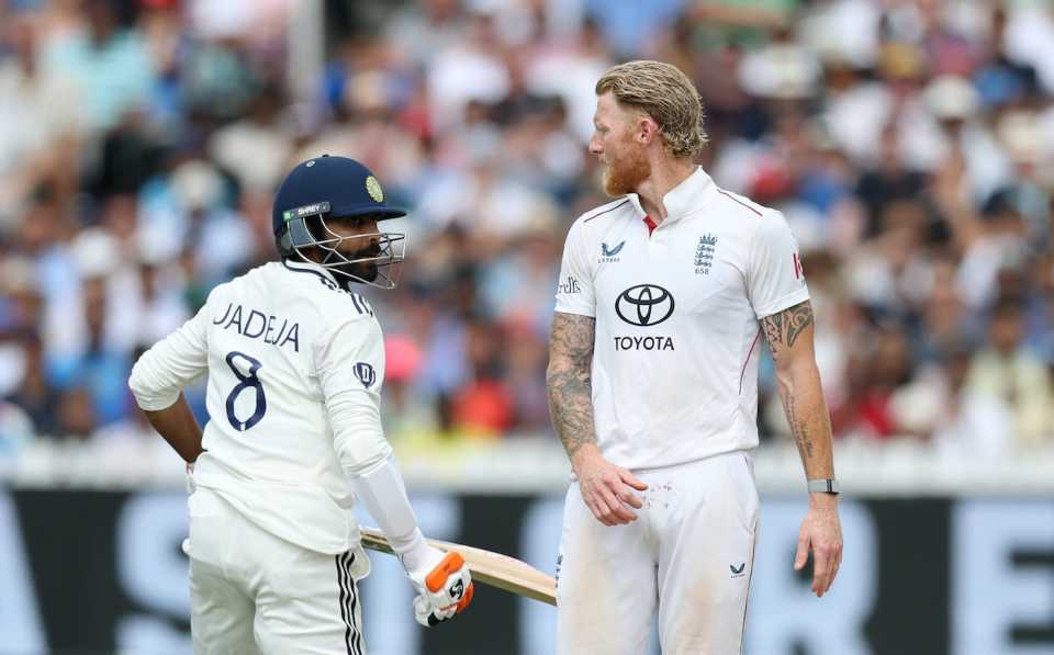 Ben Stokes treats Ravindra Jadeja to a staredown, England vs India, 3rd Test, Lord's, fifth day, July 14, 2025