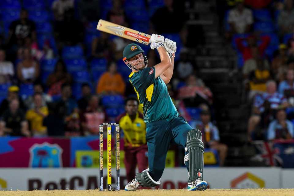 Cameron Green thumps one down the ground, West Indies vs Australia, 4th T20I, Basseterre, July 26, 2025