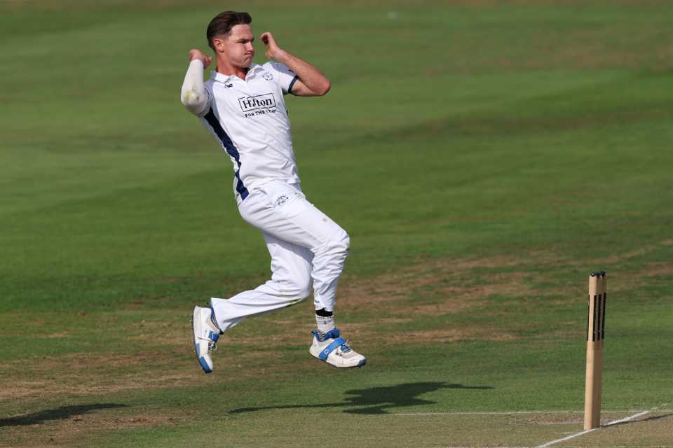 Sonny Baker claimed five wickets for Hampshire, Worcestershire v Hampshire, County Championship, Worcester, July 31, 2025