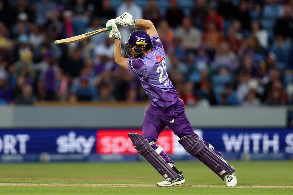 Dawid Malan steps into a drive, Northern Superchargers vs Welsh Fire, Headingley, men's Hundred, August 7, 2025 