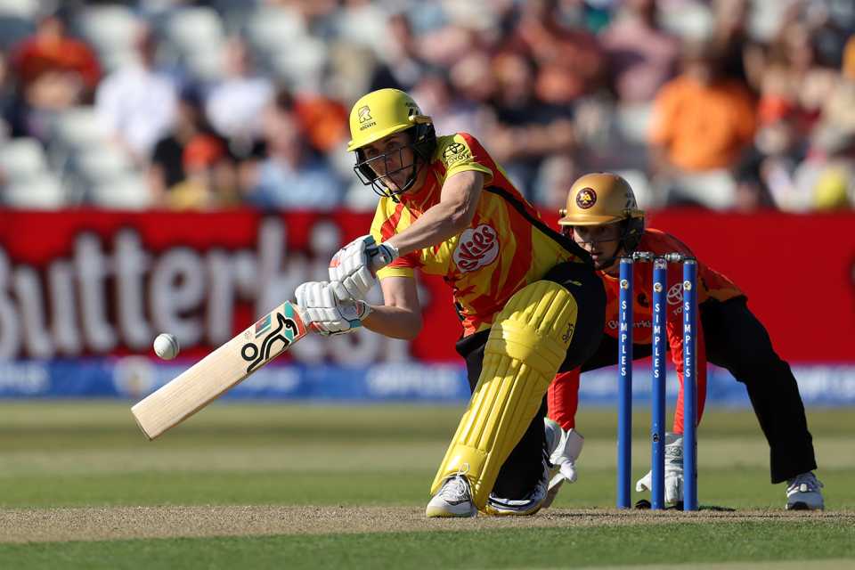 Nat Sciver-Brunt gets low to slog-sweep, Birmingham Phoenix vs Trent Rockets, Edgbaston, The Hundred Women's Competition, August 8, 2025