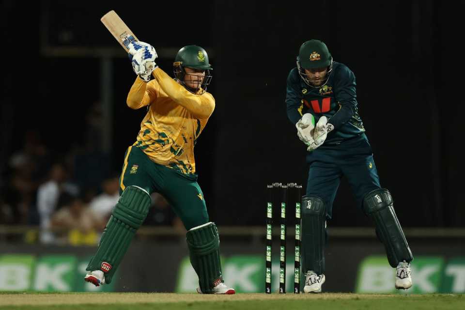 Ryan Rickelton forces off the back foot, Australia vs South Africa, 1st T20I, Marrara Oval, Darwin, August 10, 2025