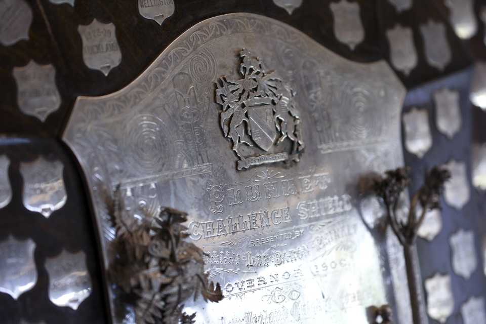 The Plunket Shield in display in Wellington, Wellington vs Otago, 1st day, Plunket Shield, Wellington, March 5, 2025