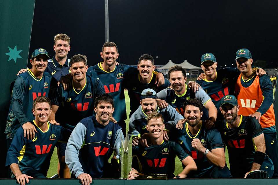 Australia get their hands on the series trophy, Australia vs South Africa, 3rd T20I, Cairns, August 16, 2025