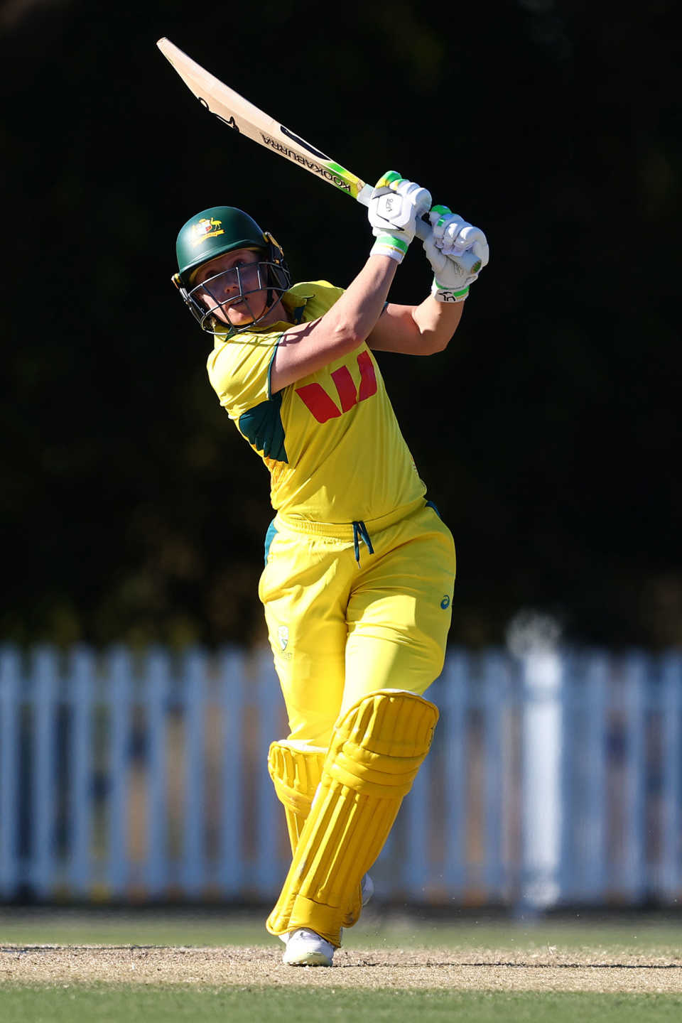 Alyssa Healy goes down the ground during her century, Australia A vs India A, 3rd one-day game, Ian Healy Oval, August 17, 2025