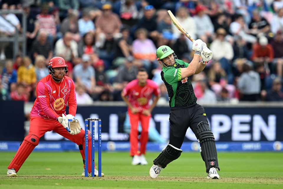 Hilton Cartwright slams one of his five sixes, Welsh Fire vs Southern Brave, Cardiff, The Hundred Men's Competition, August 20, 2025