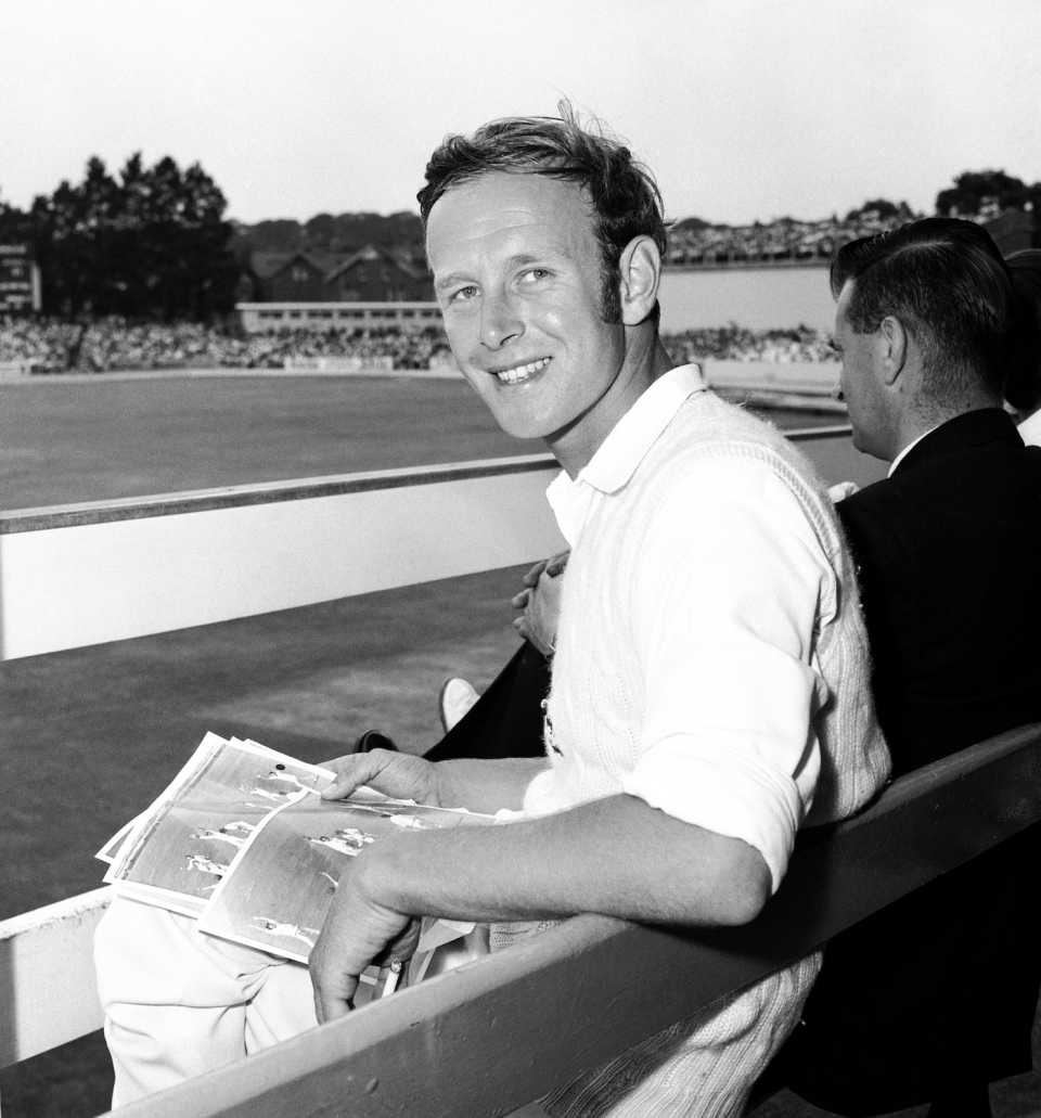 Derek Underwood looks at photographs of his ten wickets, England vs Australia, 4th Test, Headingley, 3rd day, July 29, 1972