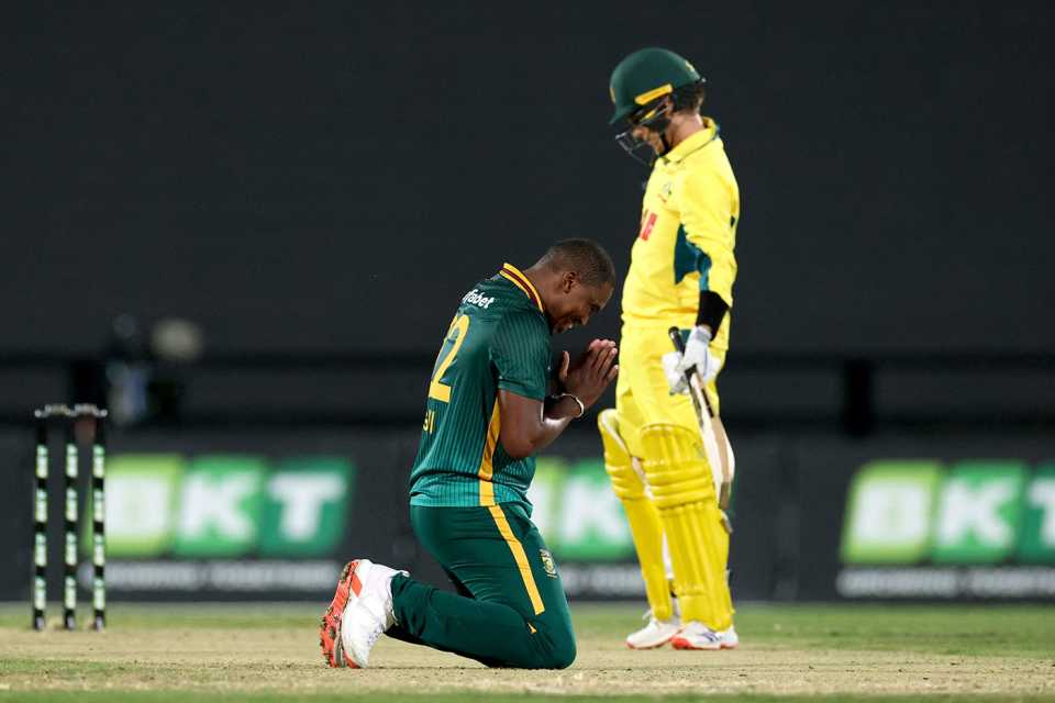 Lungi Ngidi on completing his five-wicket haul, Australia vs South Africa, 2nd ODI, Mackay, August 22, 2025