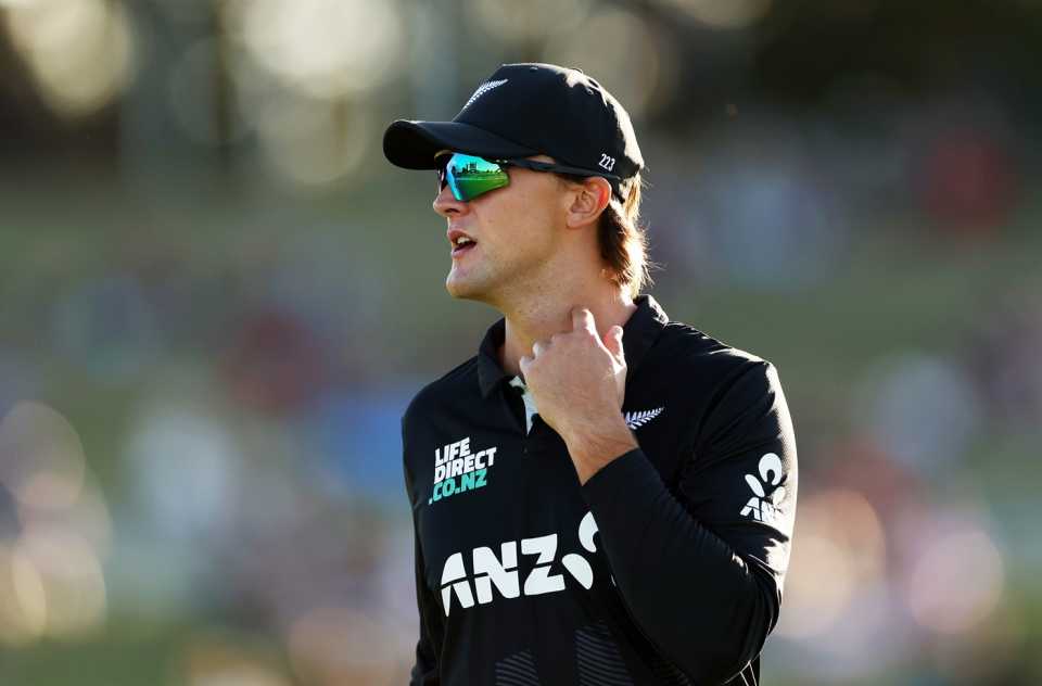 Rhys Mariu looks on, New Zealand vs Pakistan, 3rd ODI, Mount Maunganui, April 5, 2025