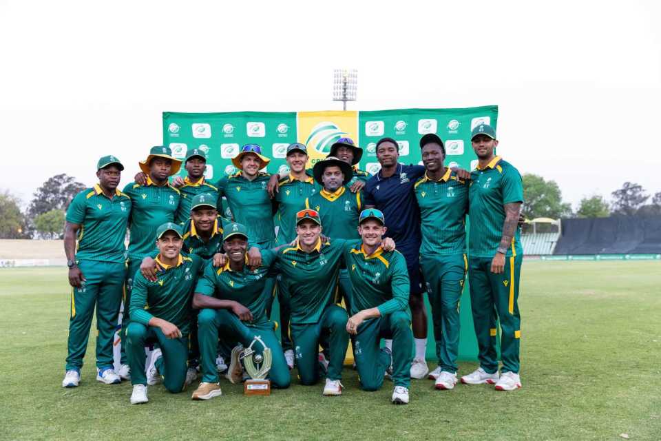 The South Africa A squad celebrate their series win, South Africa A vs New Zealand A, 3rd unofficial ODI, Benoni, September 03, 2025