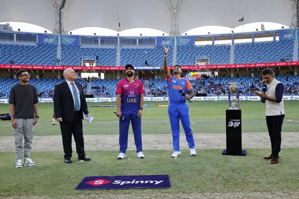 Suryakumar Yadav opted to bowl first against Muhammad Waseem's UAE, UAE vs India, Men's T20 Asia Cup, Dubai, September 10, 2025