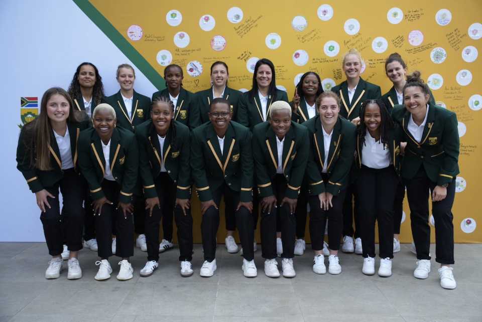 South Africa's squad for the Women's World Cup at an event in Johannesburg, September 10, 2025