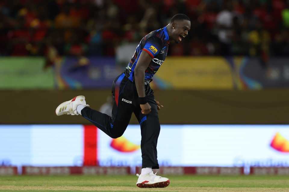 Jayden Seales starred with four wickets, Guyana Amazon Warriors vs Antigua and Barbuda Falcons, CPL, Providence, September 10, 2025