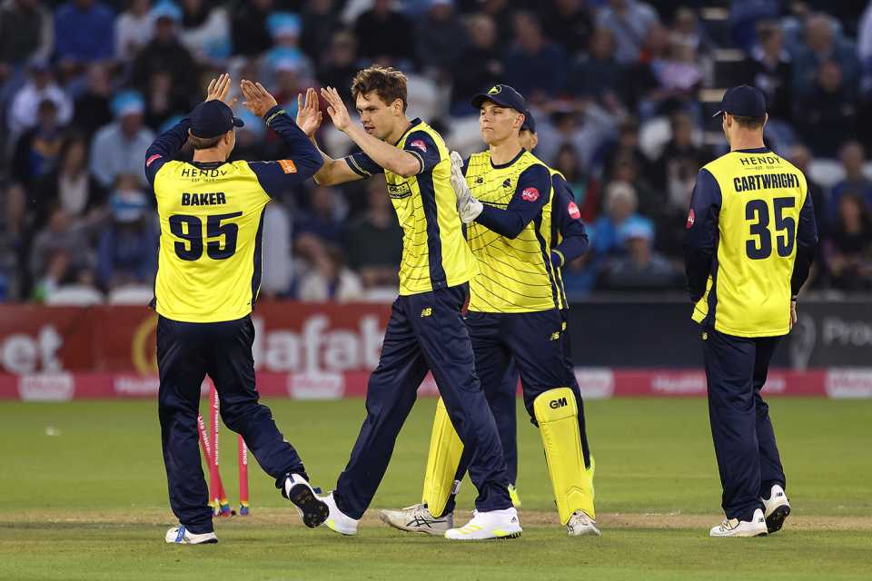 Scott Currie picked up the wicket of Tom Clark, Sussex vs Hampshire, Men's T20 Blast, Hove, July 5, 2025