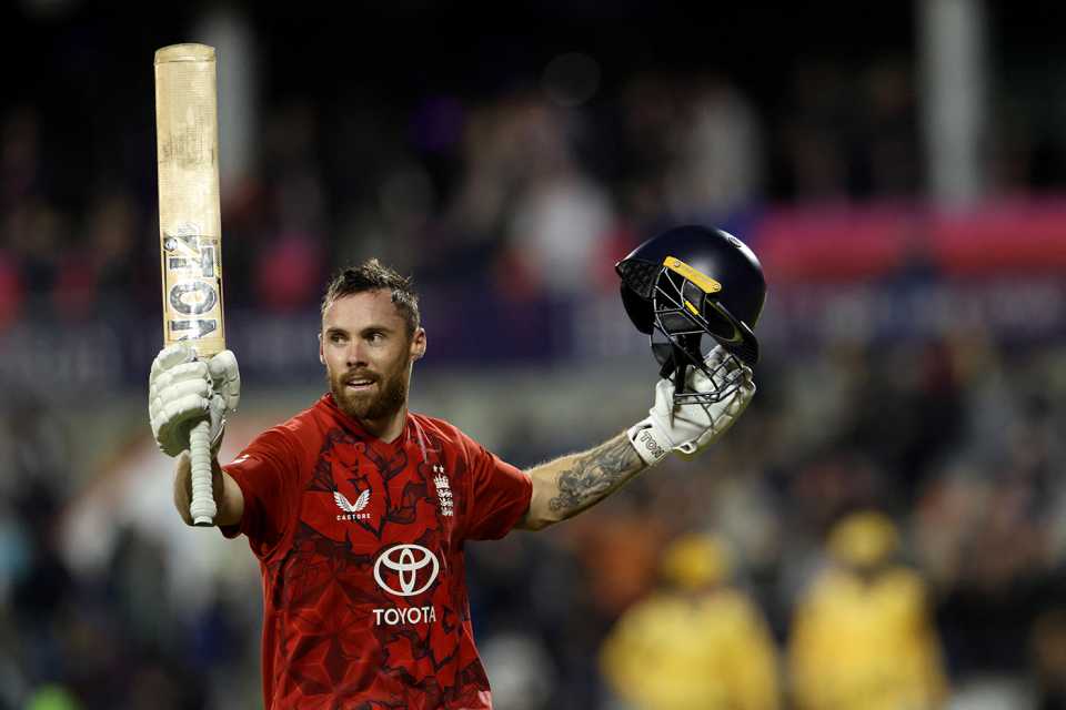 Phil Salt walks off after his 142 not out, England vs South Africa, 2nd Men's T20I, Emirates Old Trafford, Manchester, September 12, 2025