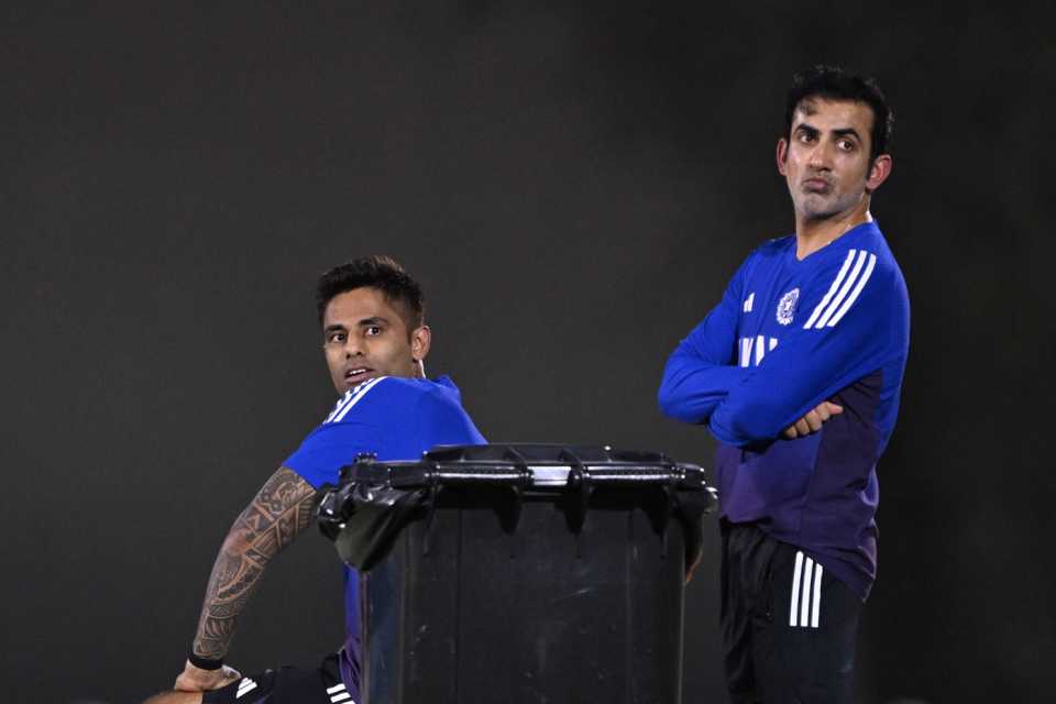 Suryakumar Yadav and Gautam Gambhir at India's training session, India vs Pakistan, men's T20 Asia Cup, Dubai, September 13, 2025