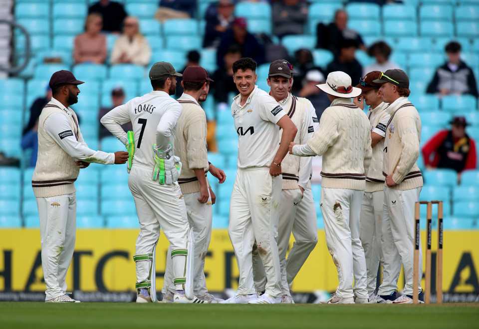 Matt Fisher struck twice during the afternoon, Surrey vs Nottinghamshire, County Championship, Division One, The Oval, September 15, 2025