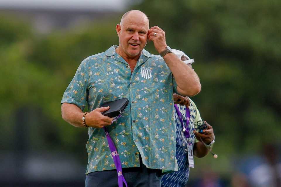 Matthew Hayden on the field ahead of the game, Texas Super Kings vs Washington Freedom, MCL, Lauderhill, Florida, July 2, 2025