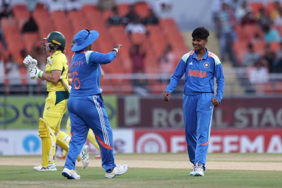 Kranti Goud removed Alyssa Healy, India vs Australia, 2nd women's ODI, New Chandigarh, September 17, 2025
