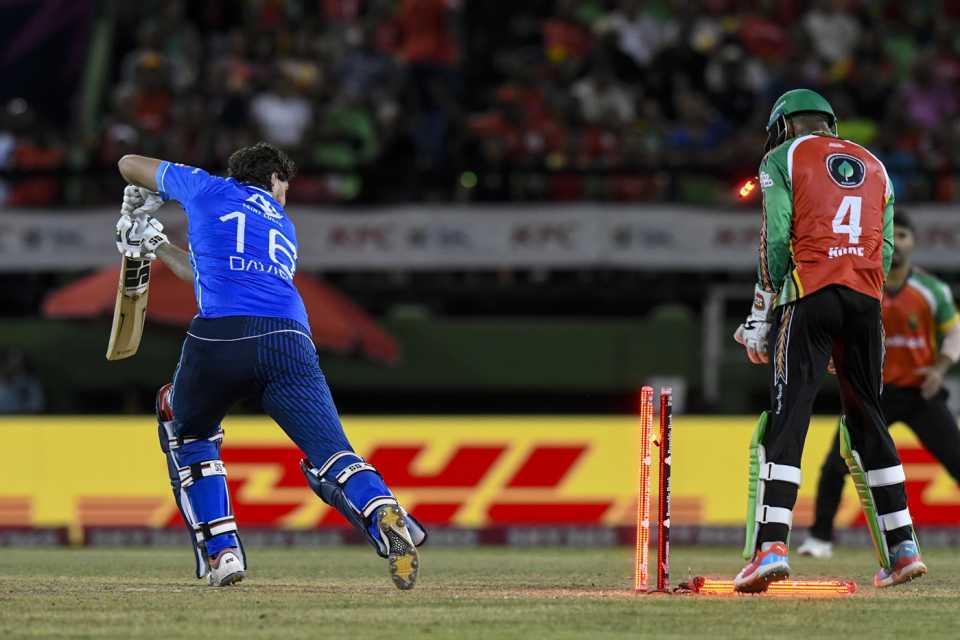 Time David had no clue about a Gudakesh Motie delivery, Guyana Amazon Warriors vs St Lucia Kings, CPL, Qualifier 1, Guyana, September 17, 2025