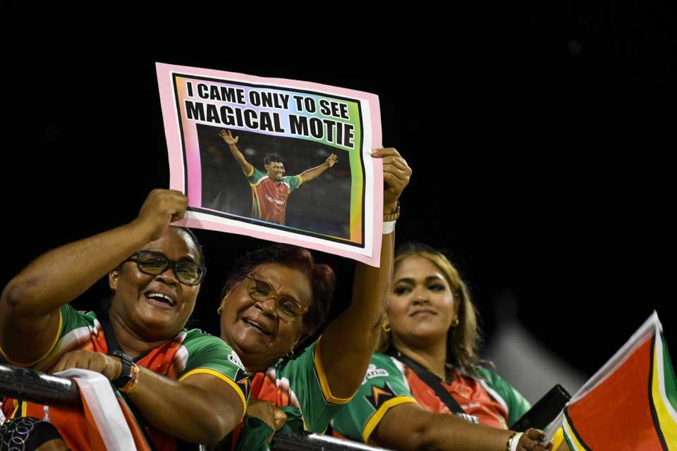 Gudakesh Motie's fans make their presence felt, Guyana Amazon Warriors vs St Lucia Kings, CPL, Qualifier 1, Guyana, September 17, 2025
