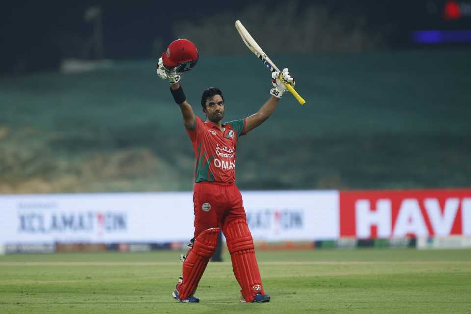 Aamir Kaleem celebrates his fifty , India vs Oman, Asia Cup, Dubai, September 19, 2025