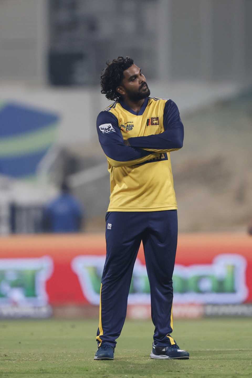 Wanindu Hasaranga celebrates a wicket with the Abrar Ahmed celebration, Pakistan vs Sri Lanka, Asia Cup Super Four, Abu Dhabi, September 23, 2025