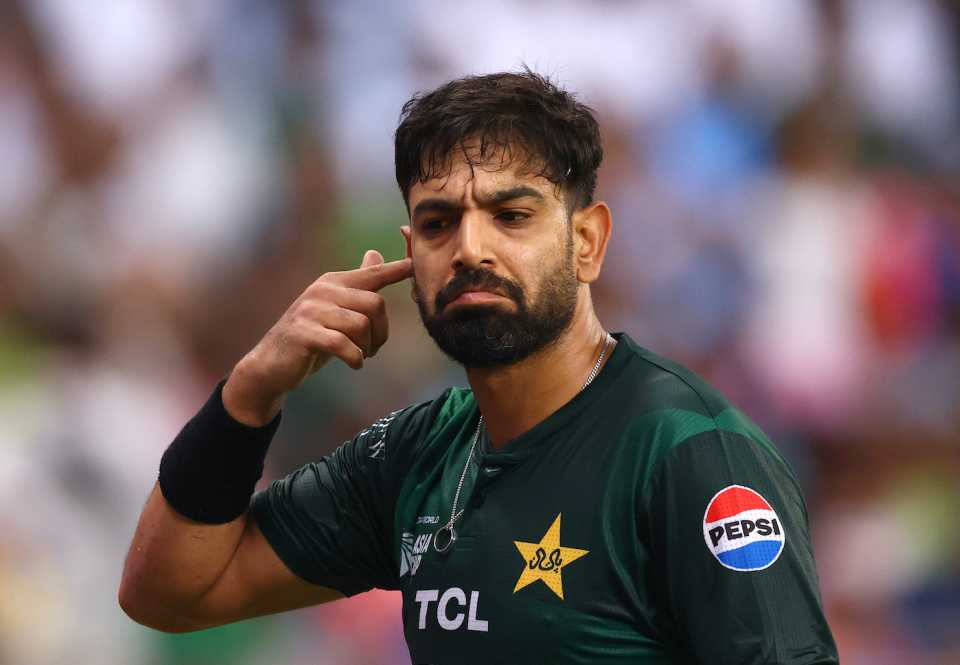 Haris Rauf gestures on the field, India vs Pakistan, Super Fours, Asia Cup, Dubai, September 21, 2025