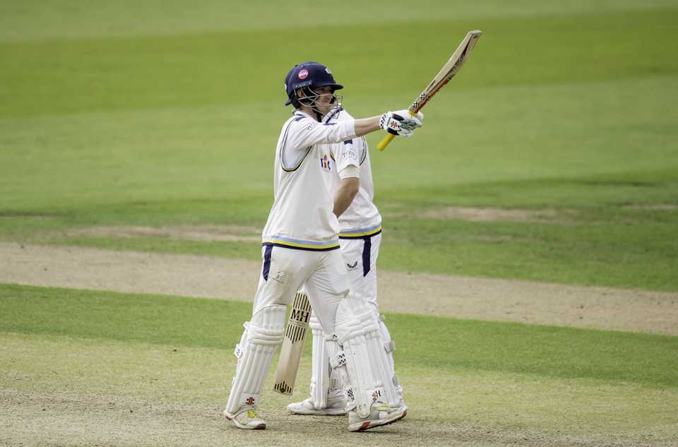 George Hill acknowledges reaching fifty, Yorkshire vs Durham, County Championship, Headingley, September 26, 2025